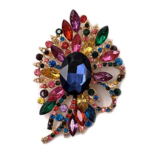 Image of SELOVO Big Large Flower Bow Brooch Scarf Decoration Brooch Pin Gold Tone