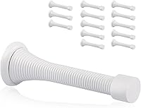 Vista 44 de Paquete de 6 topes de resorte para puerta, color blanco, 3-1/4 pulgadas, flexibles con puntas de parachoques de goma blanca