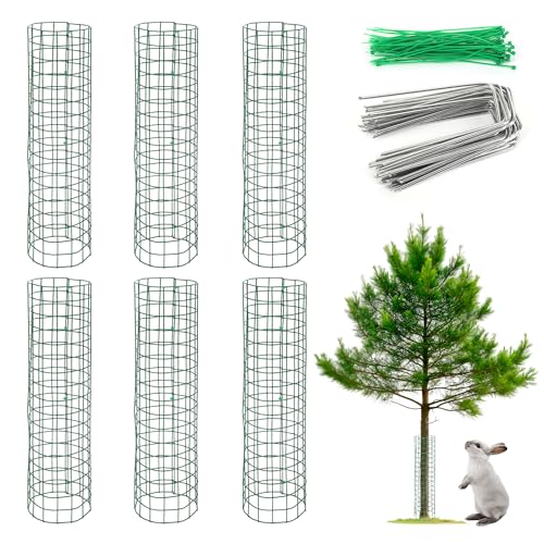 UCandy 6 Pack Plant Protector from Animals 17 x 13 Metal Wire Mesh Garden Plant Cages for Outdoor Gardening Rabbits Chickens Ducks for Vegetables Flowers Shrubs Plant Protectors from Deer