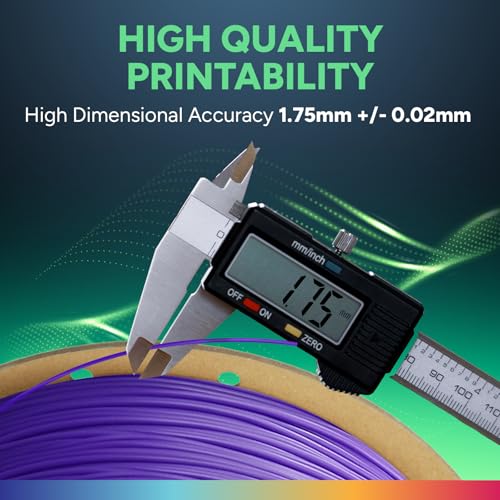 Image of OVERTURE TPU Filament TPU Material for 3D Printers 3D Printing 3D Printer Filament 1.75mm 1kg Spool High Density High Dimensional Accuracy Fits Most FDM Printers (Purple)