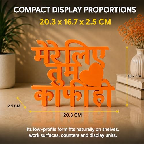 Image of Mad Masters Mere Liye Tum Kafi Ho Home Decor Showpiece | Table & Wall Decoration Item for Living Room, Romantic Gift for Man & Woman | Burnt Orange (20.3 x 16.7 x 2.5 cm)