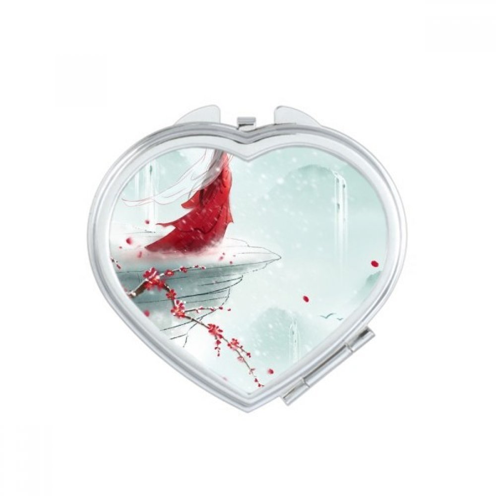 Miroir de poche de style chinois aquarelle cœur mignon multicolor DIYthinker
