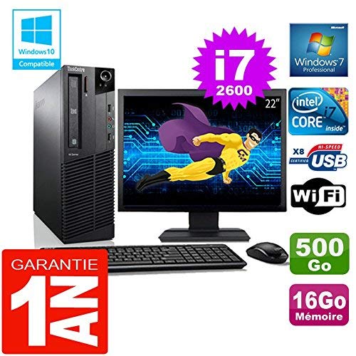 PC M92p SFF Core I7-2600 disco WiFi W7 schermo 22 16 GB ricondizionato 500 GB
