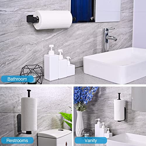 Premium Multi-Purpose Under The Cabinet, Wall Mount, And Under Counter Paper Towel Holder For Kitchen, Bathroom - Silver #TOP3