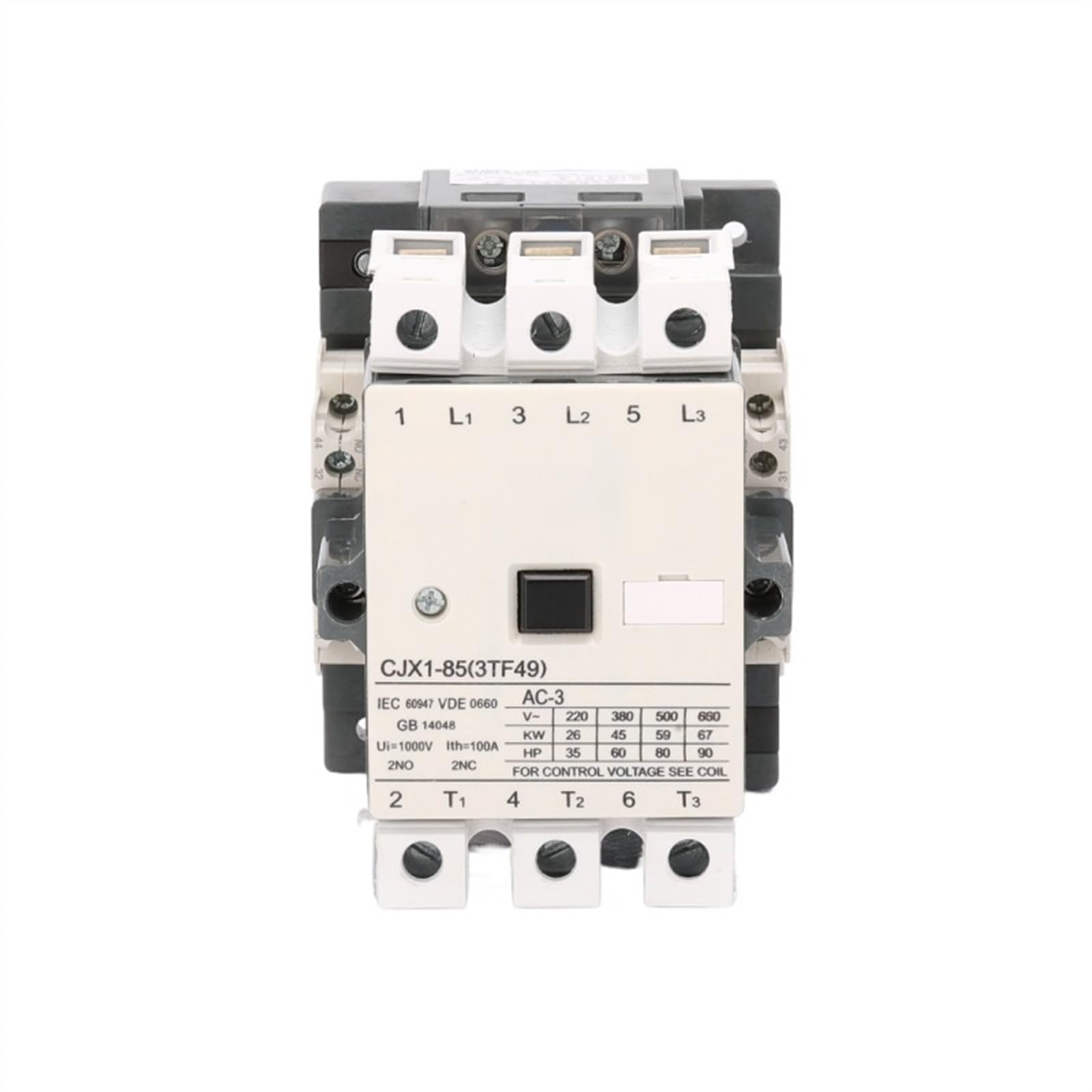 LKPEHTAGN AC contactor CJX1-85/22 85A 2NO+2NC Coil Voltage AC24V/36V/48V/110V/220V/380V(Ac110v)