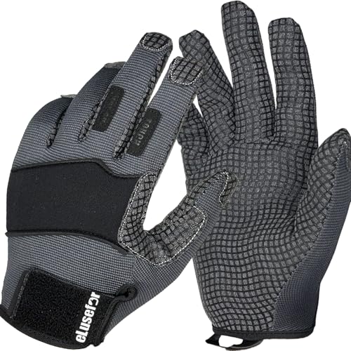 eLusefor Natural Tactile Shooting Glove: Seamless Wrap-Fingers Design,360°Touchscreen Freedom,Customizable Badge|Tactical,Police,Patrol,Law Enforcement Gloves for Men