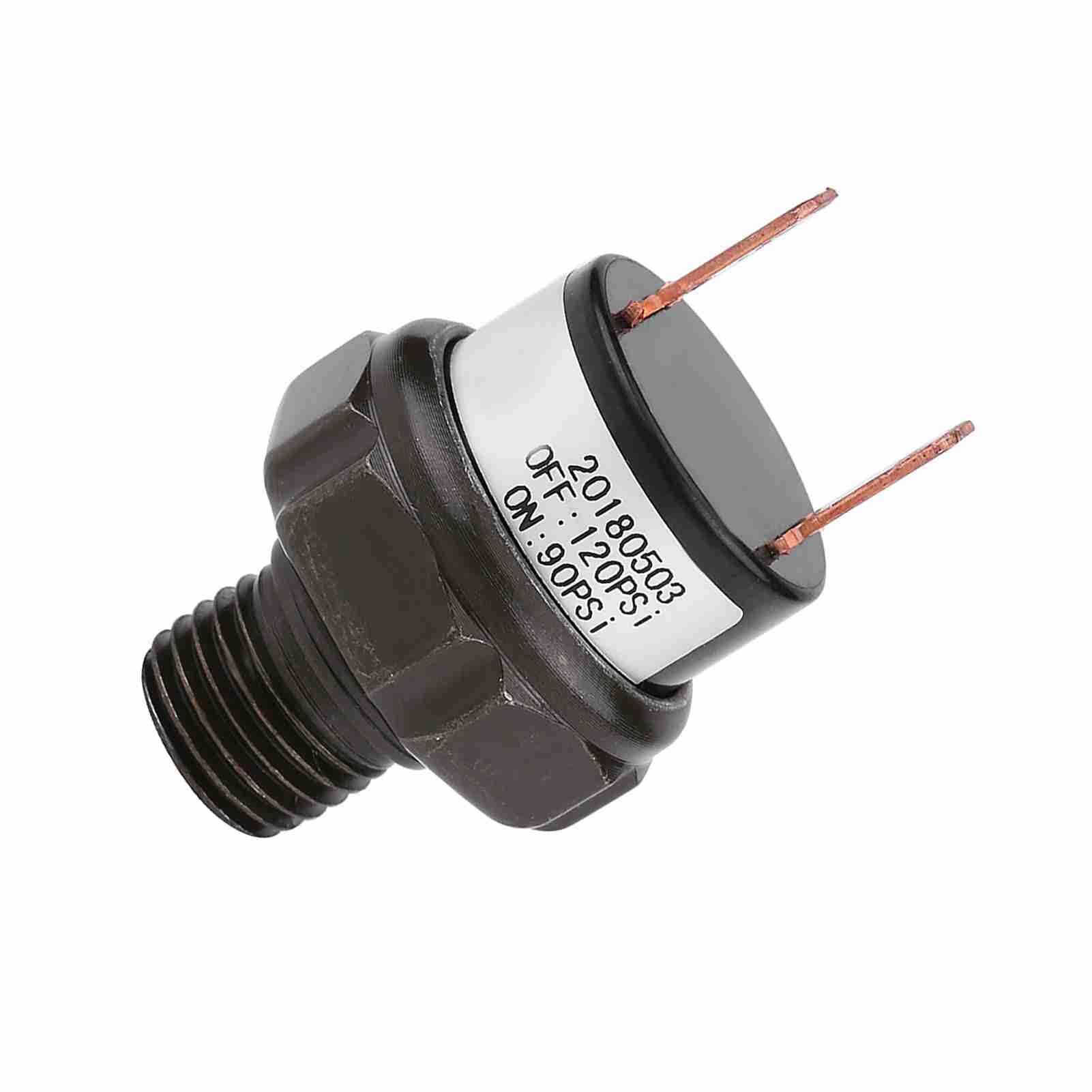 Uniwersalny Wyłącznik Ciśnieniowy Sprężarki Powietrza do Samochodu 12V Czarny 1/4 NPT END [Stabilny] [Akcesoria samochodowe] (90-120 psi)