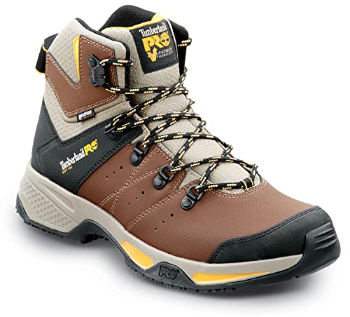Timberland PRO Timberland PRO Men's Brown/Golden Yellow Switchback MaxTrax Soft Toe Waterproof Hiker (12.0 W)