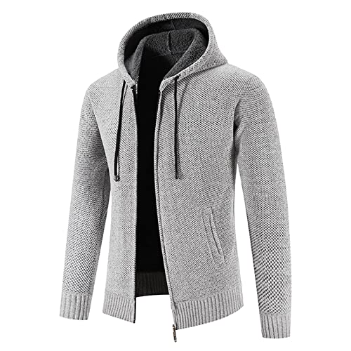 Robe longue trench homme contre le froid manteau tricot zippé XL