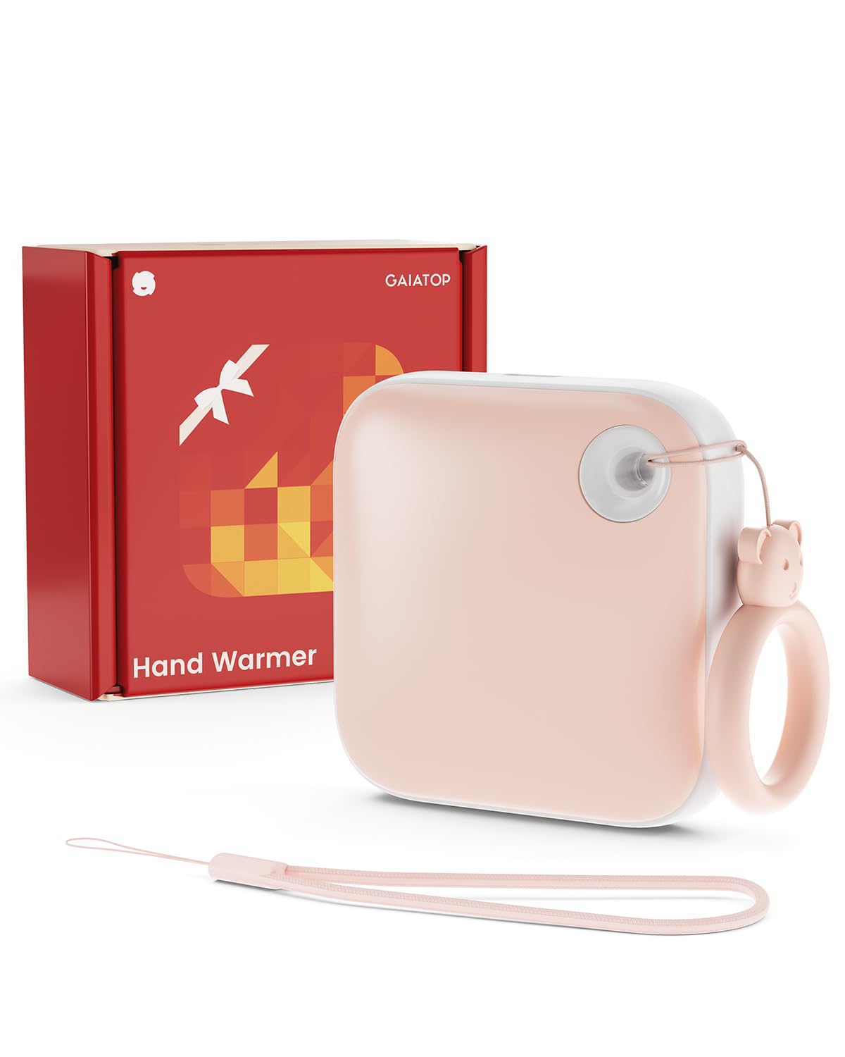 Gaiatop Hand Warmers Rechargeable, Electric Hand Warmer with Light & Wrist Strap, Double-Sided Warming Pocket Heater Reusable Portable Hot Hands Hand Warmers Gifts for Women Men