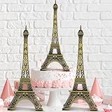 Shimeyao 3 Pcs 6 Inch Eiffel Tower Cake Topper Paris Small Eiffel Tower Centerpiece for Tables Top Mini Statue Figurine Home Decoration for Souvenirs Christmas Party Ornament