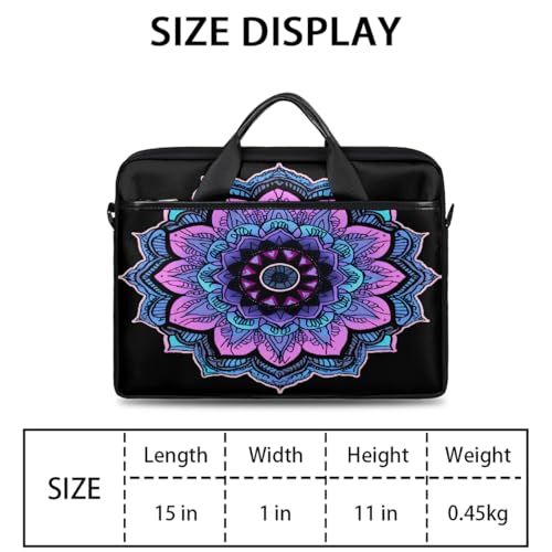 Bolsa para portátil Mandala Floral Morada 15 pulgadas miniatura 2