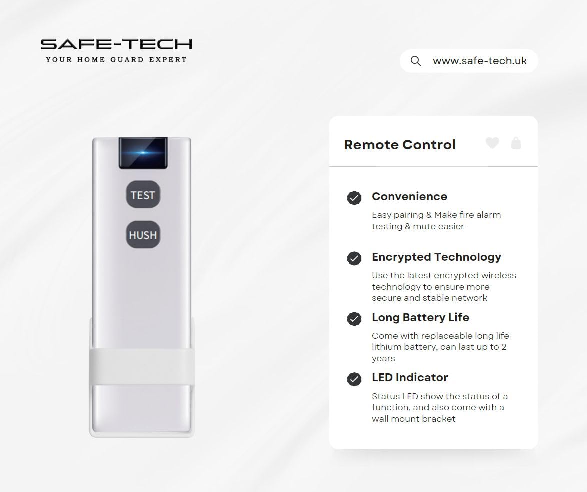 SAFE TECH AJ-R1062 Wireless Interlinked Remote Controller for Smoke Alarms - Image 4