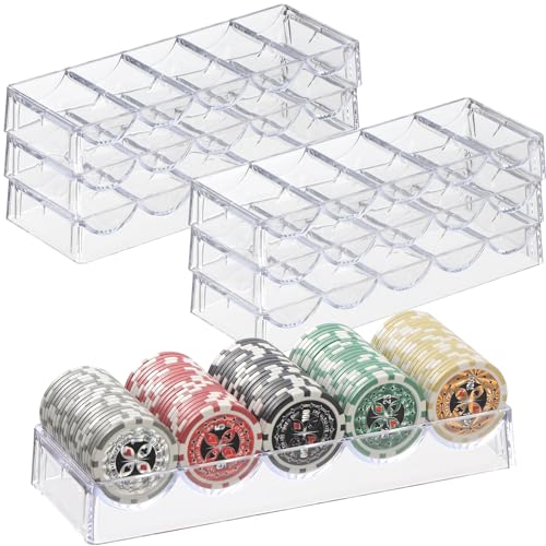 LUOBAO Acrylic Poker Chip Tray Rack- Clear Organizer for 100 Standard Casino Chips-Suitable for Texas Hold'em, Blackjack, Gambling, Poker Clubs, Parties, or Family Casino Nights by LUOBAO - Image 4