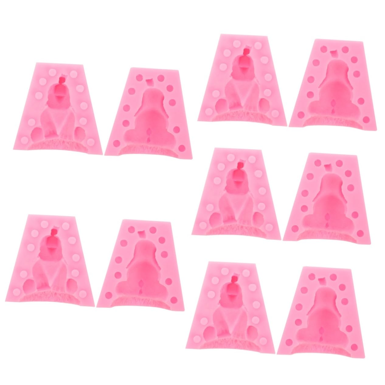 TEHAUX 5 Ensembles Moule Éléphant Fonderie pour Moule De Moulage D'éléphant Artisanat Mignon Moule Fondant Moule À Modeler Éléphant Rose Gel De Silice 2 Pièces * 5