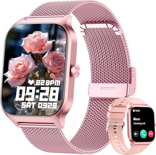 KALINCO Smartwatch Herren Damen, Blutdruckuhr mit Bluetooth-Telefonie, AI Fitness Tracker mit Herzfrequenz SpO2 Stress, 100+ Sportmodi Fitnessuhr,Weltuhr, Schlafanalyse, Geschenkideen für iOS Android