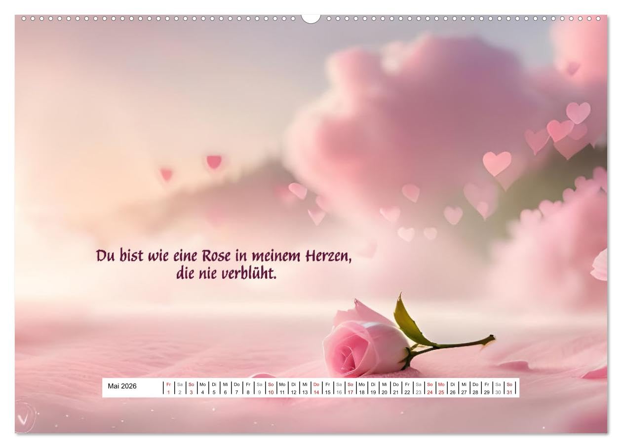 Ein Jahr voller Liebe (hochwertiger Premium Wandkalender 2026 DIN A2 quer), Kunstdruck in Hochglanz: Ein besonderer Kalender der Liebe (CALVENDO Orte)