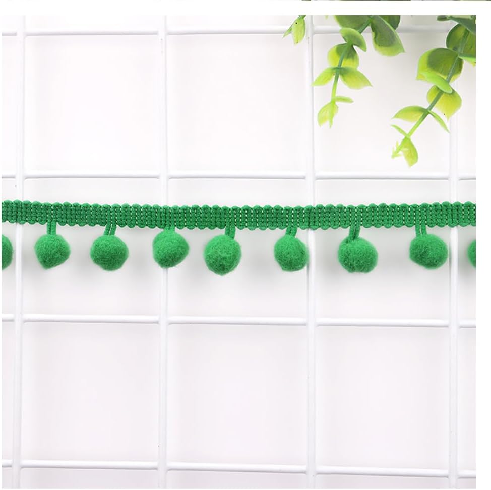 20 Yards Mini Pom PomNylon Filament,5PCS 12mm Ball FringeNylon Filament Pom Pom Maker for Yarn for Sewing Accessory Decoration DIY Crafts(Watermelon Red)