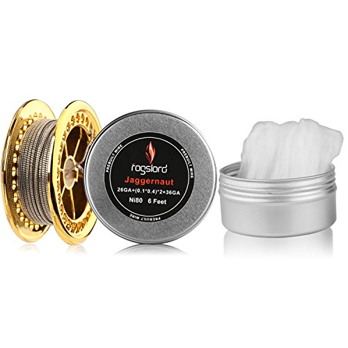 Jaggernaut Prebuilt Resistance Wire with Cotton 6ft - 26GA+(0.1x0.4) x2+36GA,Nichrome 80 for Household Wiring Use