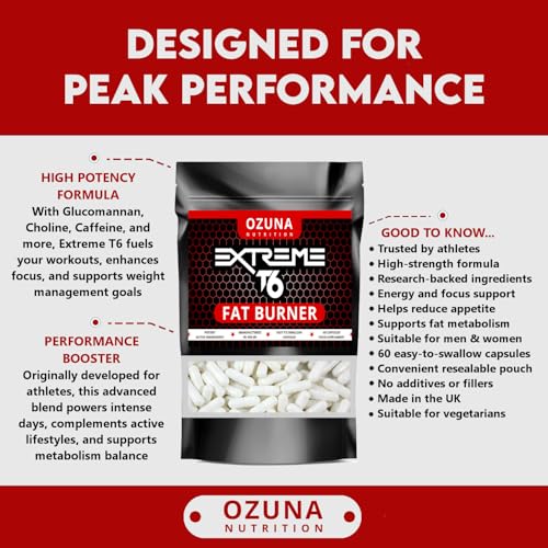 OZUNA NUTRITION Fat Burners Keto Extreme T6 Fast Weight Loss Pills Diet Slimming | 60 Capsules - Image 5