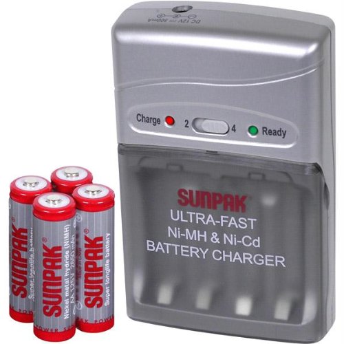 Sunpak Ultra-Fast 2 Hour Nicd/nimh Battery Charger Kit