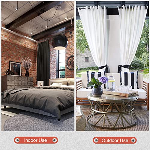 Rustic Industrial Curtain Rods For Windows, 32 To 86 Inches Blackout Wrap Around Curtain Rod 1" Diameter Heavy Duty Window Treatment Rods For Indoor And Outdoor, Simple Modern Design, Black #TOP4