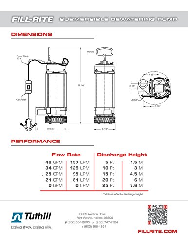 Image of Fill-Rite FR12SPA1.5 DC Aluminum Dewatering Pump, 42 GPM, 12 VDC