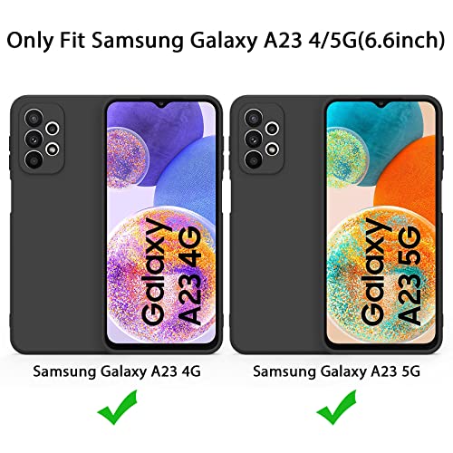 AK for Samsung Galaxy A23 4G 5G Case, Stylish Slim Liquid Silicone Full-Body Protective Cover for Samsung Galaxy A23 4G 5G Phone Case (Black)