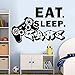 Produktbild guijiumai Gamer Wandtattoo Eat Sleep Game Decals Schlafzimmer Vinyl Wandkunst Controller Videospiel Gamepad Wandaufkleber Modernes Dekor57X38CM