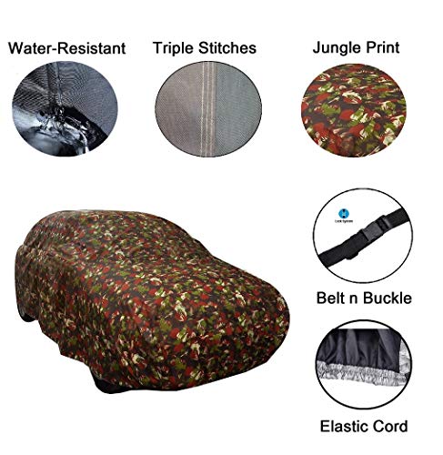Image of Auto Hub Car Cover Compatible with Mahindra XUV 500 with Weather Proof, Triple Stitched, XUV 500 Car Cover Jungle Look