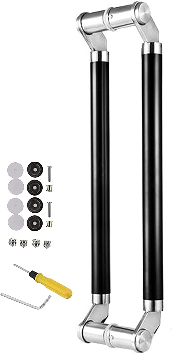CWCQGH Door Push Pull Door Handle Stainless Steel Brushed Sliding Door Handle for Shower Door/Glass Door/Pocket Doors, 24/32/40/48Inch Entry Door Handle for Office/Front Door,Black-100Cm(39.4In)