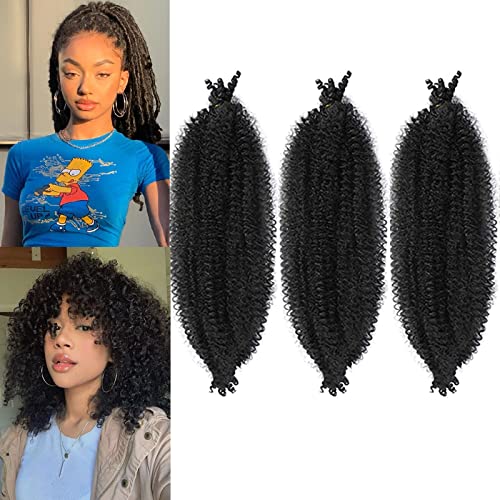 LPARMJIT Springy Afro Twist - Set di 3 confezioni di capelli pre-separati e trecce all'uncinetto, 41 cm, extension per Butterfly Locs, pre-arricciati, 1 b