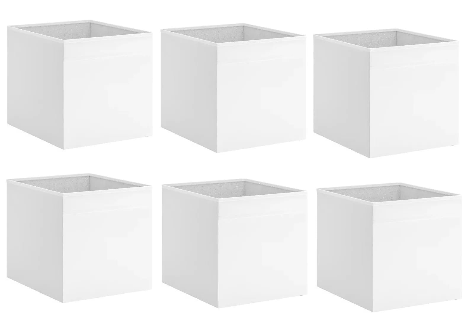 DRONA Storage Box, Foldable Fabric Container, organise socks, belts and jewellery in your wardrobe or chest of drawers Camping Caravan Living Area Organizer Storage Box Inserts (DRONA WHITE, 6)