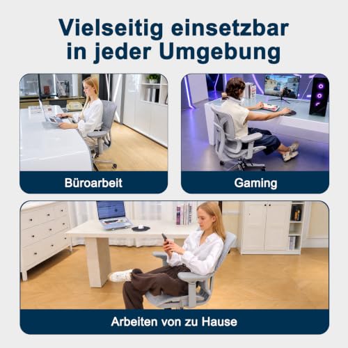 RIEIOR Ergonomischer XXL Bürostuhl, Verstellbare Sitztiefe – Ansicht 7