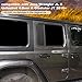 Aluminum Alloy Car Rear Door Window Decals Glass Cover Trim Panel Compatible with Jeep Wrangler JL & Unlimited 4-Door 2018-2024 & Gladiator JT (Black)