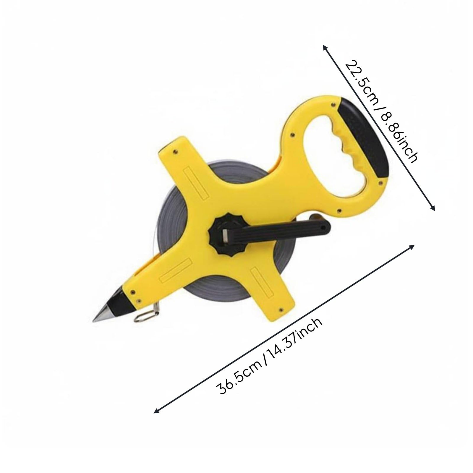 Misuratore a Nastro Professionale Misura Distanza Rotella Righello Rullina con Avvolgimento Rapido in Acciaio Inossidabile Struttura Robusta, 100M