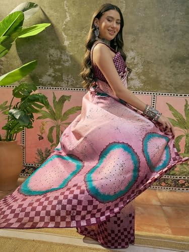 Image of SIRIL Women's Cotton Printed Saree With Unstitched Blouse Piece