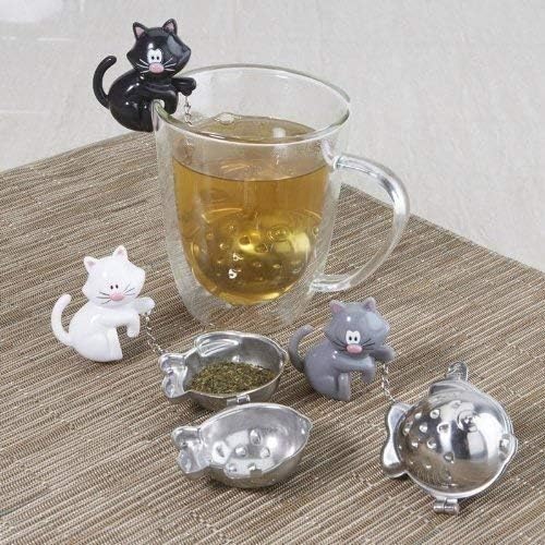 MSC International Cat Tea Infuser, Meow, Assorted Black & White