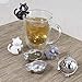 Joie Meow Tea Ball Infuser, Steep and Strain Loose Leaf Tea, Securely Sits on Side of Mug, Cute Cat Design, Stainless Steel, BPA-Free, Colors May Vary
