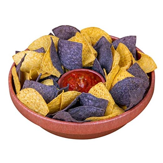 Nostalgia Taco Tuesday 10-Inch Tortilla Chip & Salsa Bowl, Perfect For Potato Chips, Pretzels, Veggies, Ranch, Guacamole, Dips, Hummus, Brown