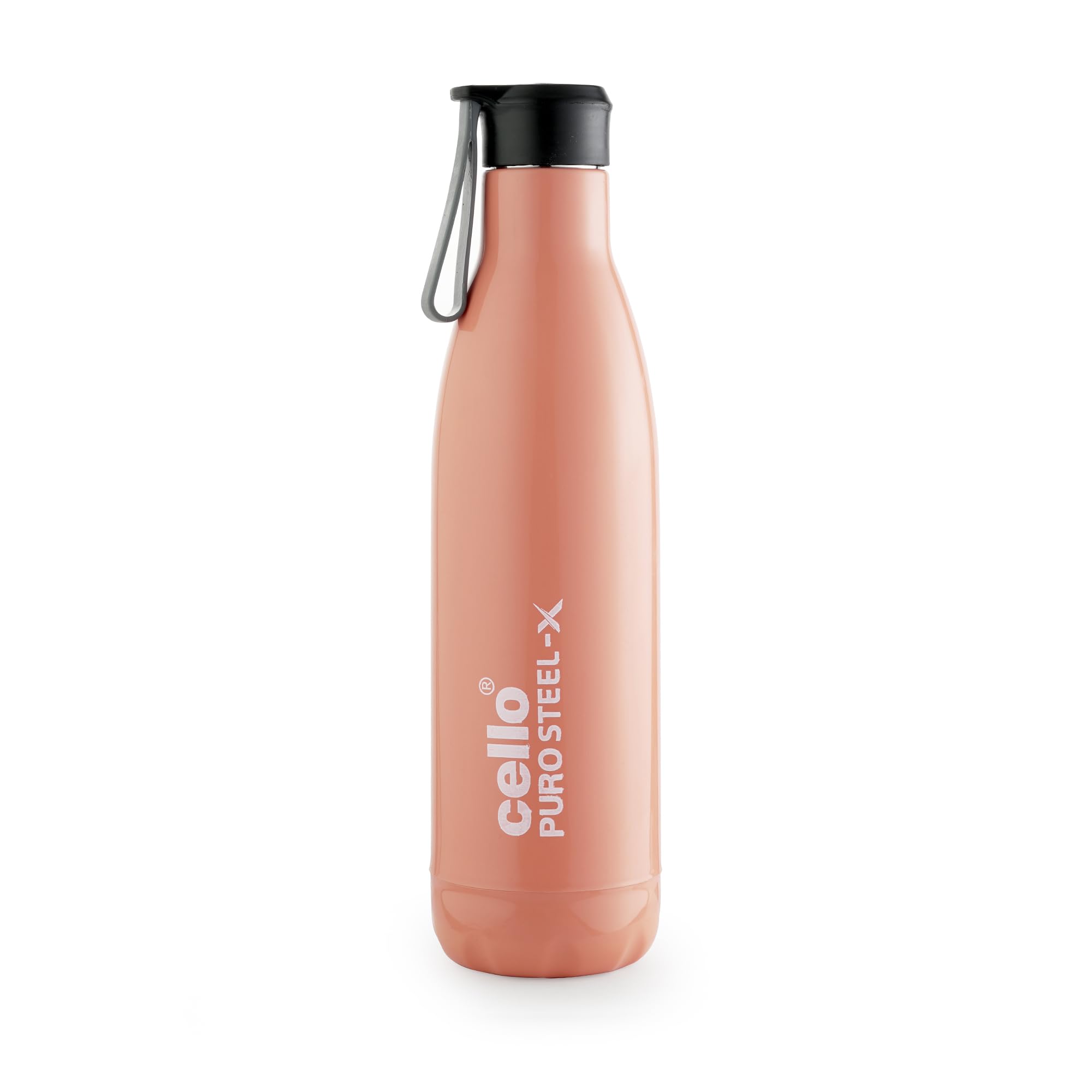 Cello Puro Steel-X Neo 900 Inner Steel Insulated Water Bottle 720ml, Orange | ISI Certified | PU Insulated | BPA Free, Leakproof | Hot & Cold Water Bottle for Office, School, Cycling, Gym & Travel