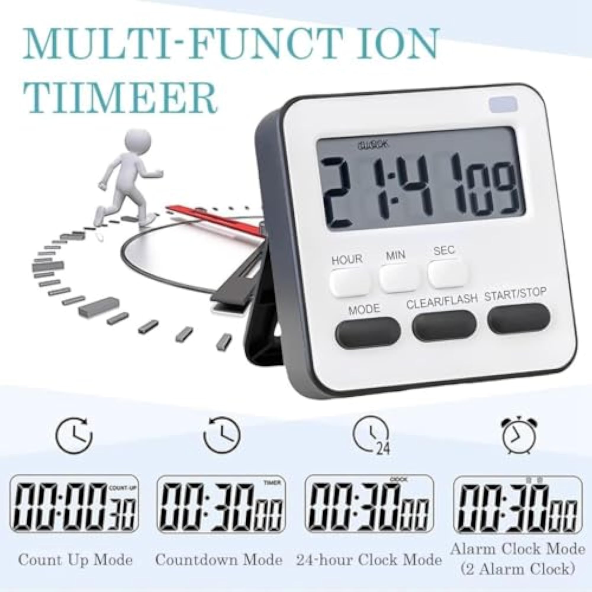 Multi-Function Electronic Alarm Clock Timer