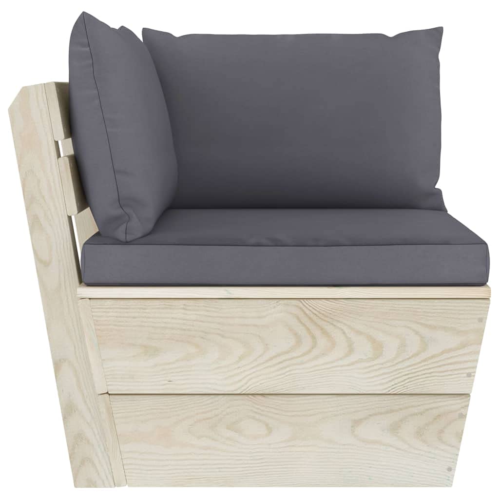 Hothingwell Sofa 2-osobowa paleta ogrodowa z poduszkami z drewna świerkowego | Rustykalny design, trwały, niewymagający konserwacji, wyściełana poduszka poliestrowa, na taras lub salon