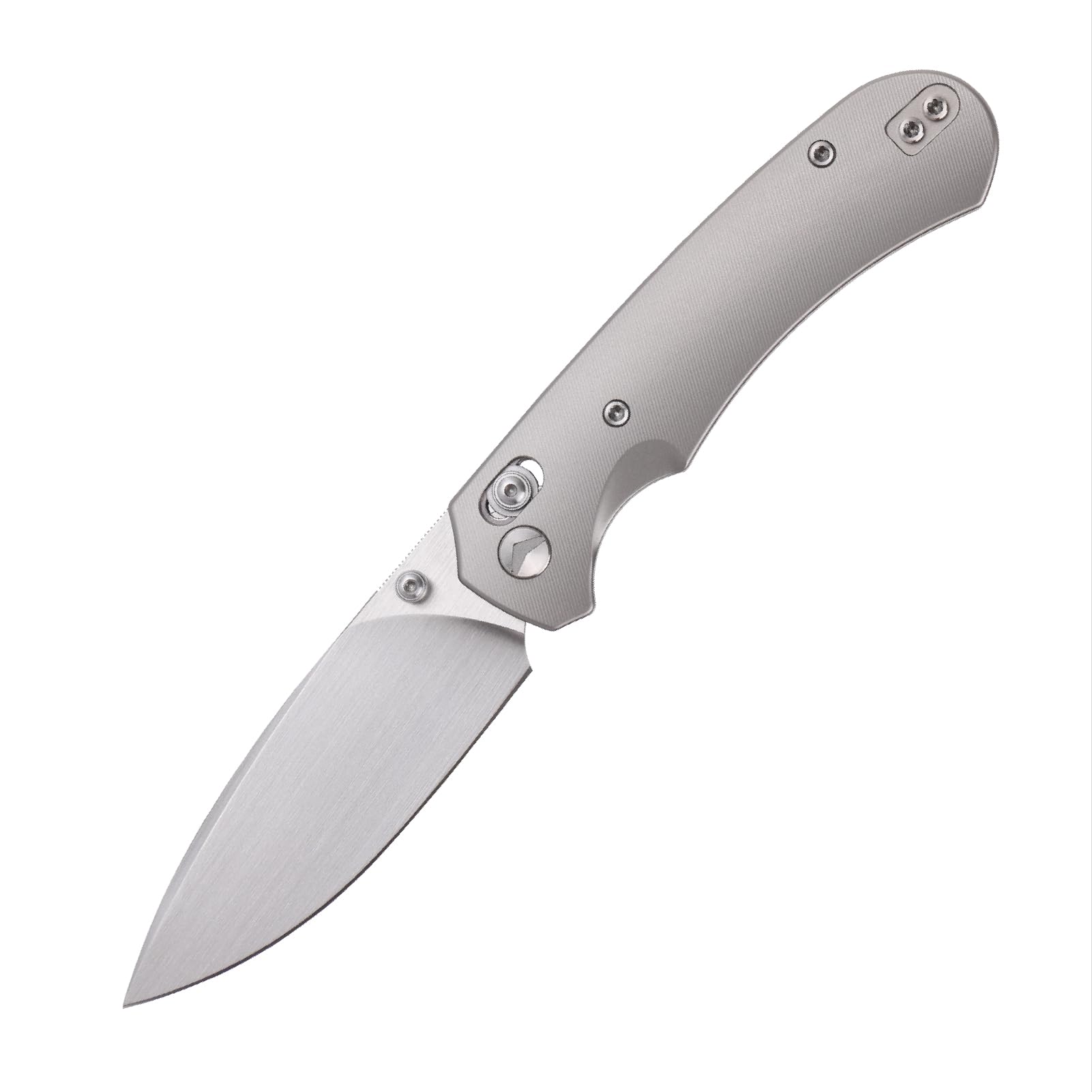 Klappbares Taschenmesser,3.31" M390 Klinge,Erogonomischer Titan Griff,Jagd Überlebensmesser,EDC Messer für Jagd Camping Überleben Outdoor Angeln Wandern (Grau)