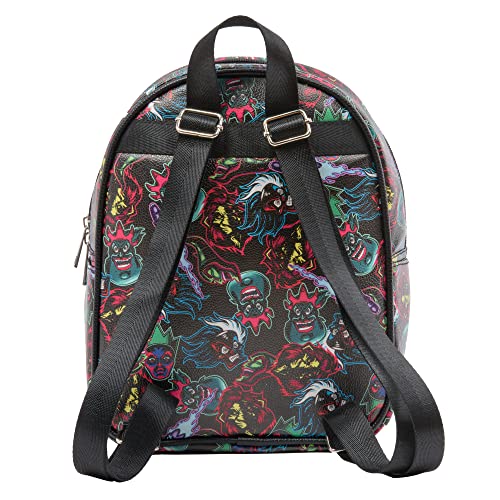 Disney Villains Mini Backpack with Allover Print & Molded Vixen Dangle, 10.5 Inches, Adjustable Straps, Faux Leather4