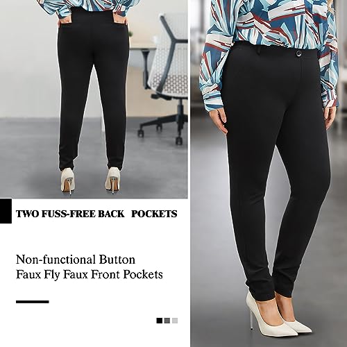 Plus Size Women's Skinny-Leg Dress Pants - High Waisted Slacks for Business Casual,Work Clothes for Office4