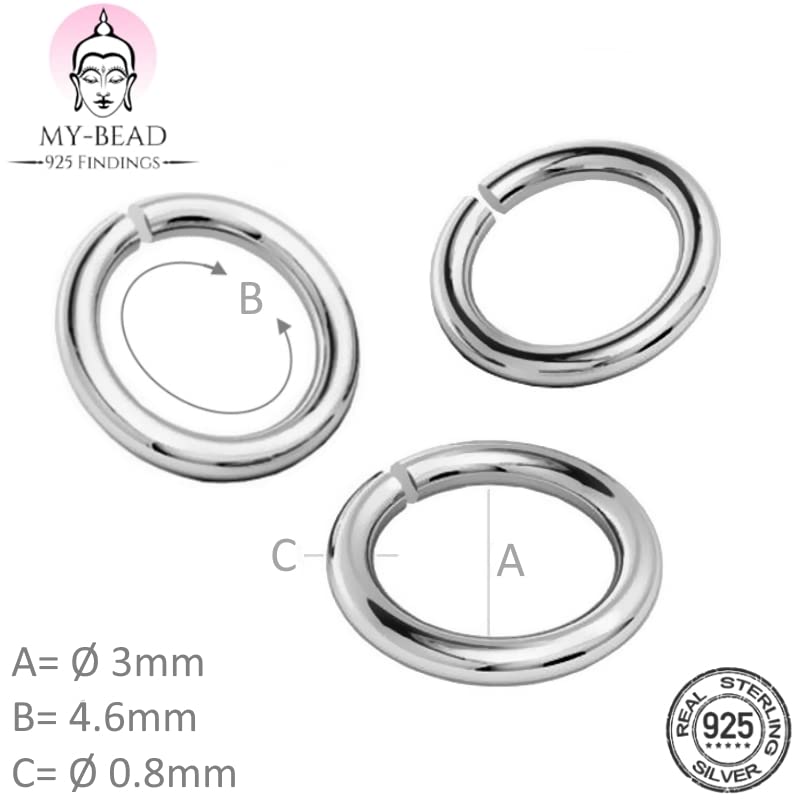 Anneaux Ouverts Argent 925 My-Bead - Ø3mm - Lot De 6 - Création Bijoux DIY