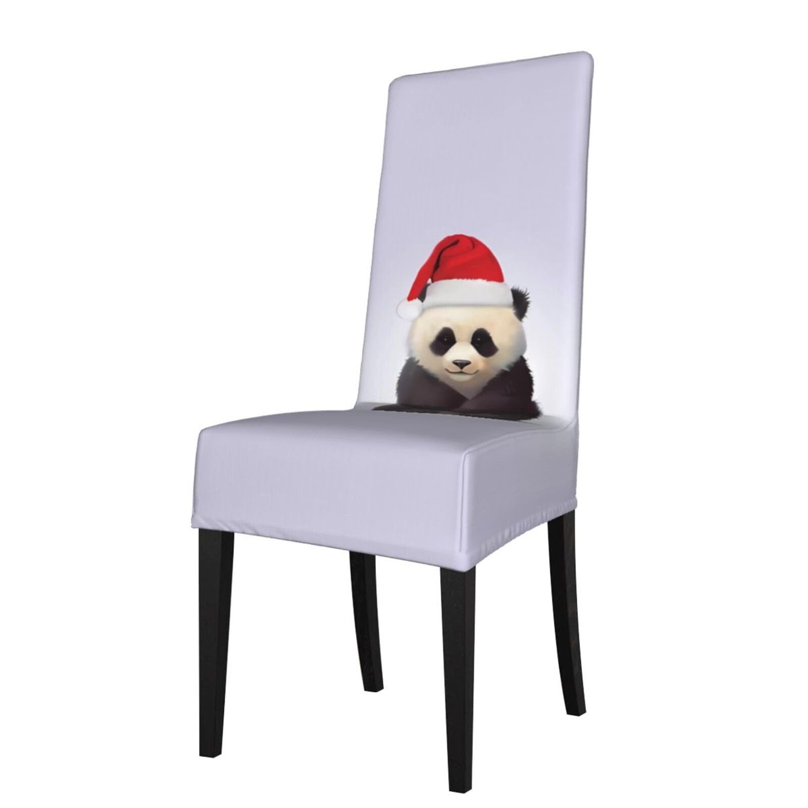 YYHWHJDE Panda Wearing Santa Prints Protection Cover for Dining Chair – Stretchable Slipcovers for a Refreshing Dining Room Makeover