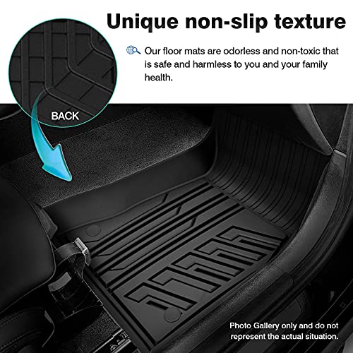 T Tgbros Car Floor Mats For Volkswagen Vw Tiguan 2018 2019 2020 2021 Custom Fit All-Weather Floor Mat Liners Front & Rear Row Full Set Liner Non-Slip Tpe Odourless #TOP2