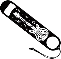 Vista 1 de GLOBLELAND Abrebotellas con hoja de guitarra, tema musical, abridor de botellas de cerveza, barra de acero inoxidable, abridor de botellas